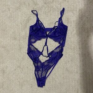 VS Elegant Lace Purple Lingerie Bodysuit